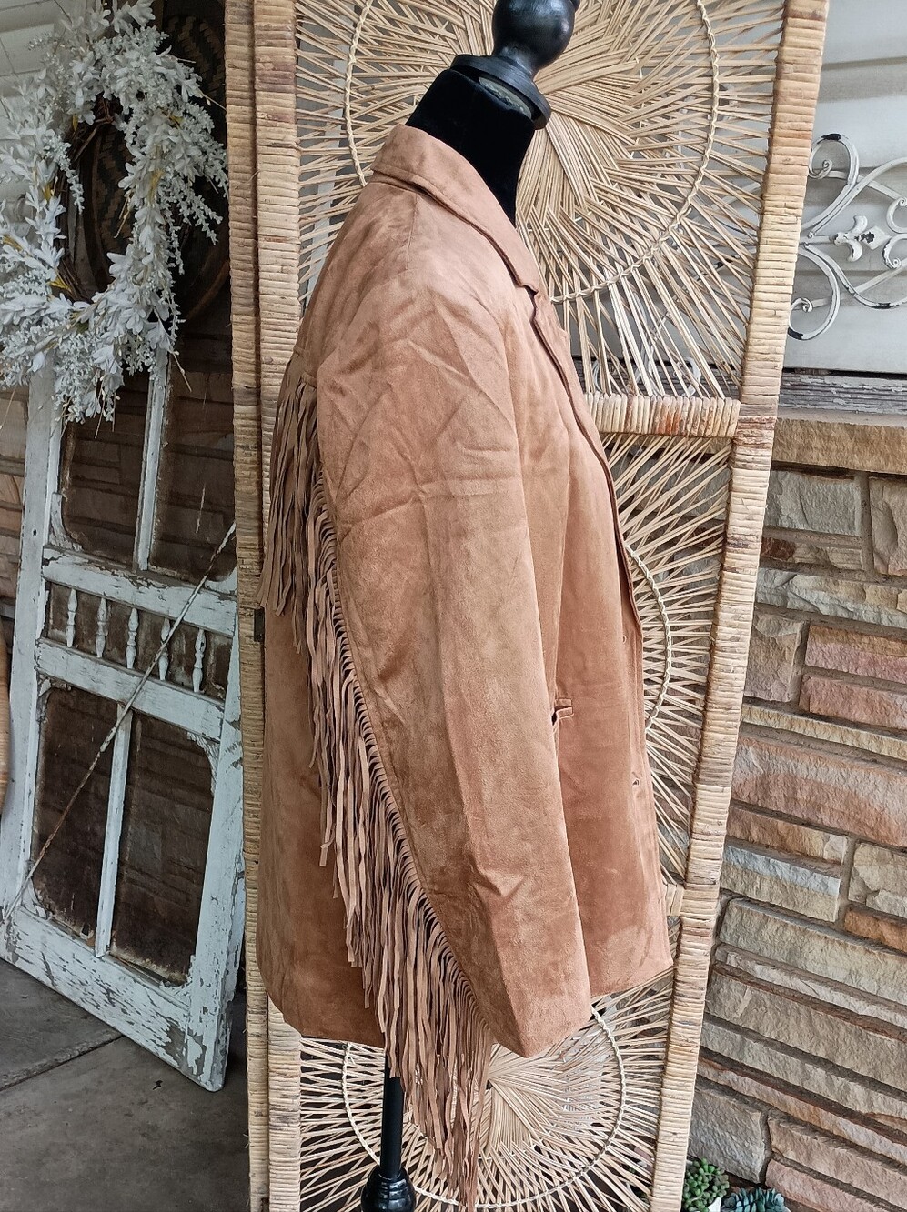 NWT Cicy Bell Fringe Suede Western Jacket in Camel_S - Picture 6 of 10
